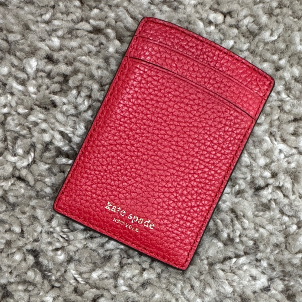 Kate Spade Polly Cardholder Red Leather - Picture 5 of 7